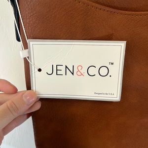 Jen & Co. Vegan Leather Brown Crossbody Bag